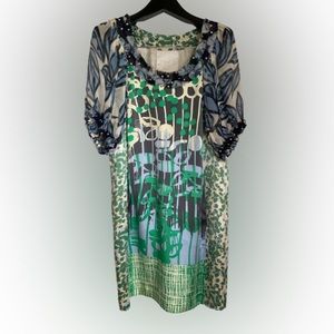 Silk Print Dress By Hanii Y, Size 38 (US 4)